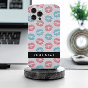 Roze lippen, blauwe lippen, kus, Jouw naam, person iPhone 15 Pro Max Case