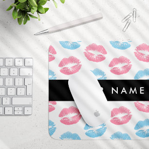 Roze lippen, blauwe lippen, kus, Jouw naam, person Muismat