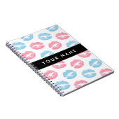 Roze lippen, blauwe lippen, kus, Jouw naam, person Notitieboek (Rechterzijde)