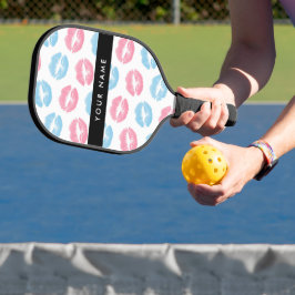 Roze lippen, blauwe lippen, kus, Jouw naam, person Pickleball Paddle