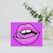 Roze Lippen briefkaart (Staand voorkant)