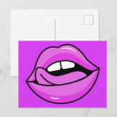 Roze Lippen briefkaart (Voorkant / Achterkant)