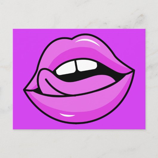 Roze Lippen briefkaart (Voorkant)