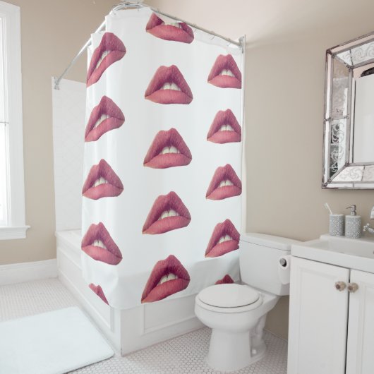 Roze Lippen Douchegordijn (In situ)