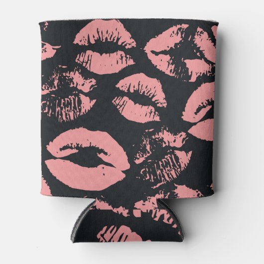 Roze lippen: eigenzinnig  naadloos blikjeskoeler (Voorkant)