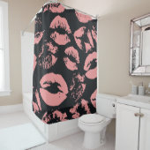 Roze lippen: eigenzinnig  naadloos douchegordijn (In situ)