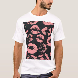 Roze lippen: eigenzinnig naadloos t-shirt