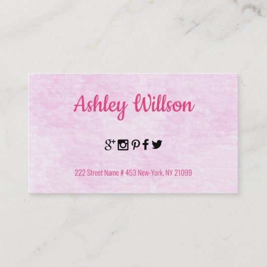 Roze Lippen en achtergrond Visitekaartje (Achterkant)