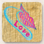 Roze lippen en woordballon of tong bier onderzetter (Voorkant)