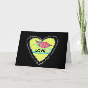 Roze lippen en woordballon of tong feestdagen kaart