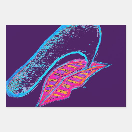 Roze lippen en woordballon of tong inpakpapier vel (Voorkant)