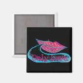 Roze lippen en woordballon of tong magneet (Voorkant / Achterkant)