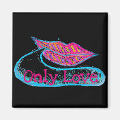 Roze lippen en woordballon of tong magneet (Voorkant)