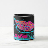 Roze lippen en woordballon of tong mok (Midden)