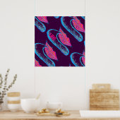 Roze lippen en woordballon of tong poster (Keuken)