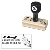 Roze lippen en woordballon of tong rubberstempel (Gestempeld)