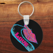 Roze lippen en woordballon of tong sleutelhanger (Voorkant)