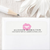 Roze lippen | Gepersonaliseerd retouradres Etiket (Insitu)