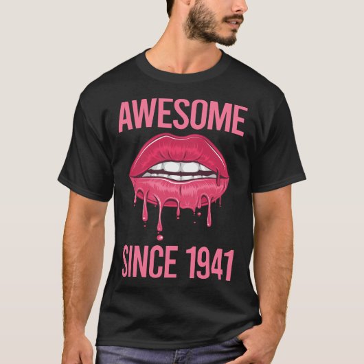 Roze Lippen - Geweldig Sinds 1941 T-shirt (Voorkant)