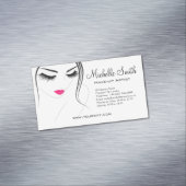 Roze lippen Gezicht lange wimpers Wimper extensies Magnetisch Visitekaartje (Voorbeeld)