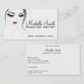 Roze lippen Gezicht lange wimpers Wimper extensies Visitekaartje (Voorkant / Achterkant)