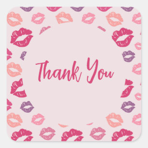 Roze Lippen Glam Feest Bedankt Favor Sticker