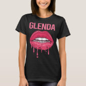 Roze Lippen - Glenda Naam T-shirt (Voorkant)