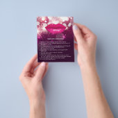 Roze Lippen Glitters Schoonheidssalon Instructie T Flyer (Hand)
