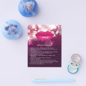 Roze Lippen Glitters Schoonheidssalon Instructie T Flyer (Enkel)