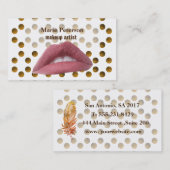 Roze Lippen Gouden Stippen Bussines kaart Visitekaartje (Voorkant / Achterkant)