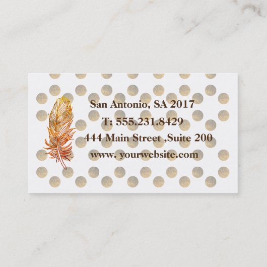 Roze Lippen Gouden Stippen Bussines kaart Visitekaartje (Achterkant)