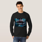 Roze lippen graffitikunst t-shirt (Voorkant volledig)