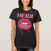 Roze Lippen - Heidi Naam T-shirt (Voorkant)