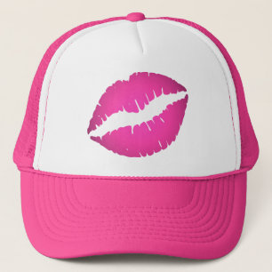 Roze Lippen Hoed Trucker Pet