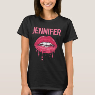 Roze Lippen - Jennifer Naam T-shirt