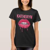 Roze Lippen - Katheryn Naam T-shirt (Voorkant)
