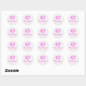 Roze Lippen Kiss & Roze Stippen Dank u Ronde Sticker (Vel)