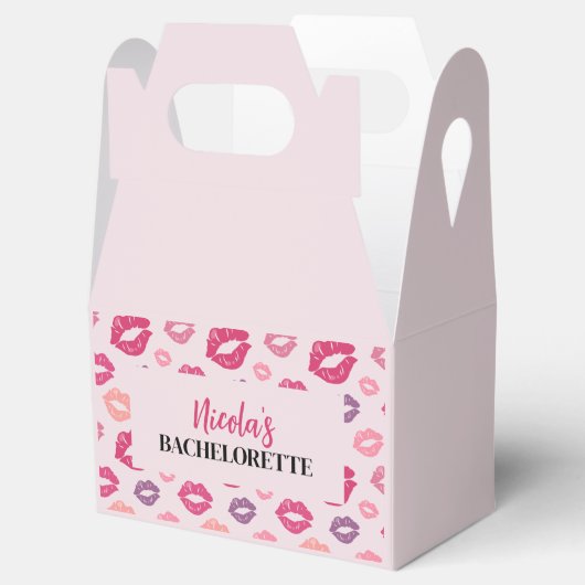 Roze Lippen Kus Bachelorette Party Favor Box Bedankdoosjes (Geopend)