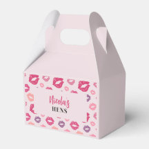 Roze lippen kus de Miss Hens Party Favor Box