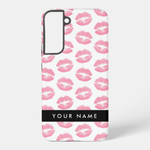 Roze Lippen, Kus, Lippenstift, Je Naam, Personalis Samsung Galaxy Hoesje