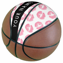 Roze lippen, kus, lippenstift, Jouw naam, personal Basketbal