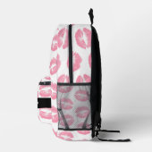 Roze lippen, kus, lippenstift, Jouw naam, personal Bedrukte Rugzak (Rechts)