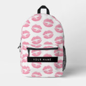 Roze lippen, kus, lippenstift, Jouw naam, personal Bedrukte Rugzak (Voorkant)