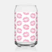 Roze lippen, kus, lippenstift, Jouw naam, personal Blikvorm Glas (Achterkant)