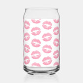 Roze lippen, kus, lippenstift, Jouw naam, personal Blikvorm Glas (Rechts)