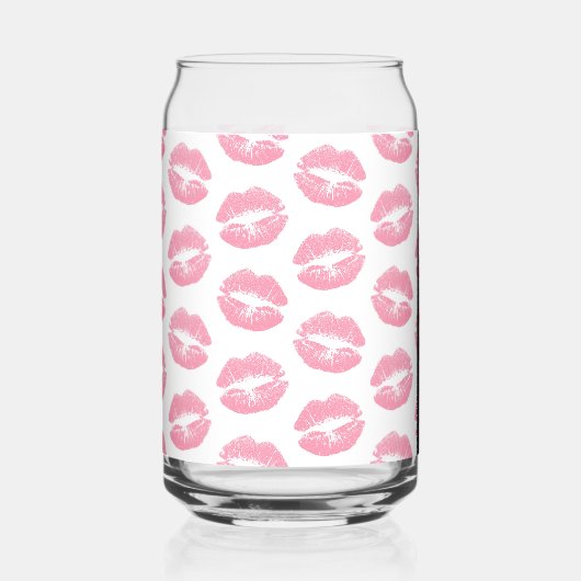 Roze lippen, kus, lippenstift, Jouw naam, personal Blikvorm Glas (Rechts)