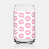 Roze lippen, kus, lippenstift, Jouw naam, personal Blikvorm Glas (Links)