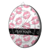 Roze lippen, kus, lippenstift, Jouw naam, personal Dartbord (Voorkant Rechts)