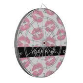 Roze lippen, kus, lippenstift, Jouw naam, personal Dartbord (Voorkant Links)