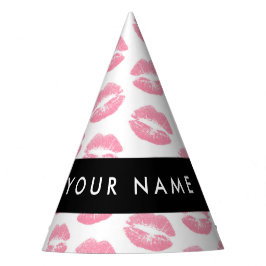 Roze lippen, kus, lippenstift, Jouw naam, personal Feesthoedjes